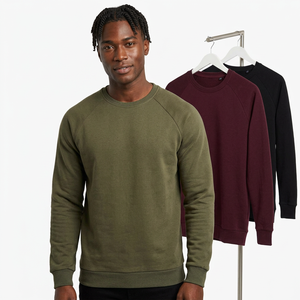 Sweat-shirt à col rond pour homme, doublure en polaire douce, hiver, uni, athlétique, coupe-vent, mélange de coton écologique, qualité supérieure - Product Image 3