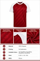 Camiseta de Fútbol Personalizada con Patrón Jacquard Tonal, Manga Raglán, Cuello en V, Secado Rápido, 100% Poliéster, para Uniforme de Equipo de Fútbol