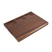 Grand bloc de coupe en bois planche à découper en bois de noyer avec 3 compartiments intégrés