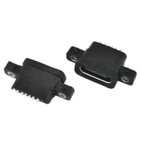 Connecteur USB Type C 6 broches étanche IP67 avec vis, prise USB C 6P à travers trou, connecteur femelle USB 6P étanche