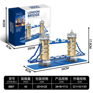 Blocs de construction d'architecture emblématique <span class=keywords><strong>du</strong></span> Royaume-Uni et <span class=keywords><strong>du</strong></span> <span class=keywords><strong>monde</strong></span> – Collection de modèles iconiques pour adultes – Big Ben & 	 Tower Bridge - Product Image 4