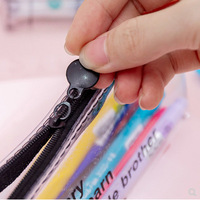Sac à crayons Transparent en PVC, pochette à fermeture éclair, étui à stylos de rangement en plastique étanche