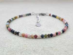 Tourmaline <b>Bracelet</b> Dainty Gemstone Jewelry Micro Faceted Beads Crystal <b>Bracelet</b> Minimalist Jewelry Tiny Gemstone <b>Bracelet</b> - Product Image 2