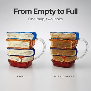 <strong>Book</strong> Shaped Borosilicate Glass Coffee Mug with Handle Novelty Colorful <strong>Cup</strong> 300ml for <strong>Book</strong> Lovers Office Gift Wholesale Custom - Product Image 4