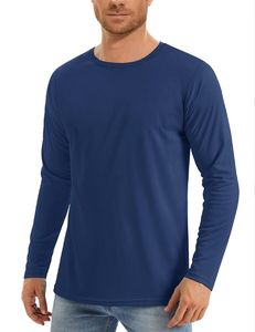<span class=keywords><strong>2024</strong></span> hombres de manga larga de secado rápido deportes correr cuello redondo pulóver Color sólido transpirable protección UV <span class=keywords><strong>camiseta</strong></span> - Product Image 4