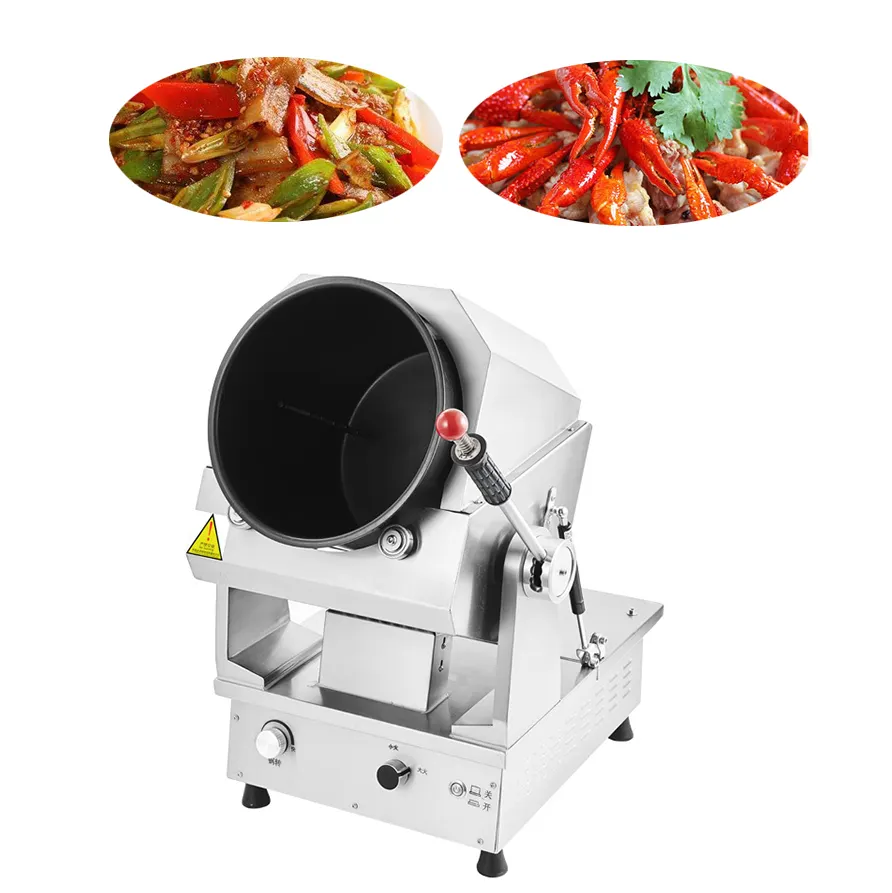 Restoran kullanımı somun kızartma makinesi otomatik karıştırma ocak Robot Stir kızartma tavası Wok mutfak Robot pişirme makinesi