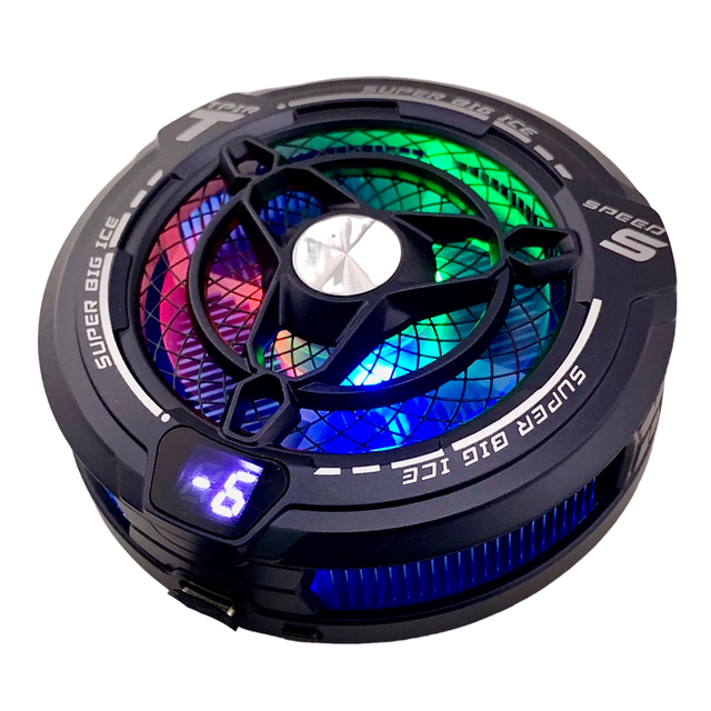 FS12 45W Semiconductor Tablet Cooler Large Area Powerful Cooling Magnetic RGB Phone Cooler for Pad/Gaming Phones with Lights