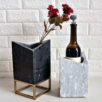 Porte-bouteilles à vin individuel de luxe en acier gris de haute qualité, design moderne européen, personnalisé, emballé en carton