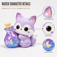 Figurine 3D Fantasy Star Bottle Fox Design pour la maison, le bureau et la voiture ; Figurine en vinyle souple PVC ; Boîte mystère personnalisée