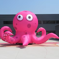 Modèle de pieuvre rose gonflable de dessin animé pour la décoration de fête en plein air