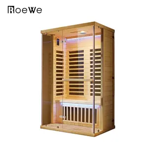 Zwei person luxus Familie Infrarot Sauna zimmer, holz dampf sauna kabine, trockenen sauna box