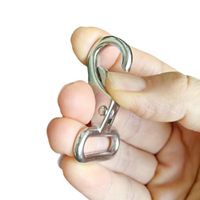 Anneau carré à fixation rapide en acier inoxydable 316 avec ressort, crochet à œil fixe, raccord écarteur marin (3,25 mm) - Chine, non fini