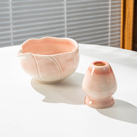 Astief – Ensemble de bols à matcha en céramique avec support pour fouet, design floral, plusieurs couleurs, emballage personnalisé avec logo, prix de gros
