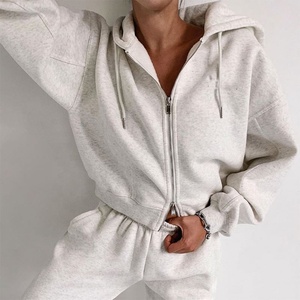 Fall and Winter 20021 Apparel <strong>Women</strong> <strong>White</strong> Yoga Jackets Long Sleeve Crop Top Sweatshirt Pullover <strong>Hoodies</strong> for <strong>Women</strong> With Zipper - Product Image 6