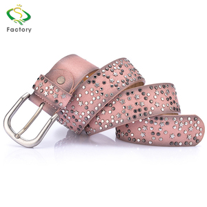 Fábrica de Metal hechos a mano pendientes de cuero dividido con revestimiento de Pu cinturón de mujeres - Product Image 5