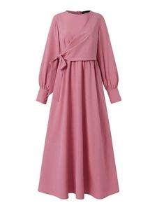 Southeast <strong>Asian</strong> Middle East Arabian Women Long Robe Muslim Lace up <strong>Dress</strong> Kaftan Abaya <strong>Maxi</strong> Sleeve Casual <strong>Dresses</strong> - Product Image 3