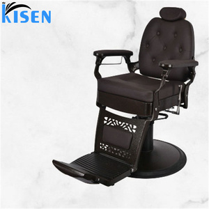 Fauteuil de Barbier Noir et Or Tendance pour Salons de Coiffure – Nouveaux Fauteuils Pivotants et Réglables à Vendre – Fauteuil de Barbier Noir d'Usine - Product Image 4