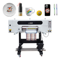 Mesin cetak stiker transparan A2 A3 lembar stiker kristal Uv Printer kustom dengan I1600 kepala cetak mesin Laminating