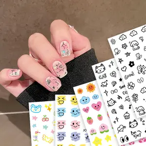 2400-2405 Großhandel Voll kleber Korea Cute Hello Kitty Graffiti Style Nagel aufkleber