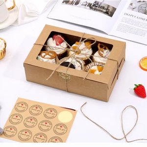 Wholesale Biodegradable Greaseproof <strong>Paper</strong> Foldable Cake <strong>Gift</strong> <strong>Boxes</strong> with Customized Shape Four-Color Printing Ribbon Accessories - Product Image 6