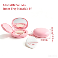 Boîte à coussin d'air vide rose de 15 g avec miroir pour fond de teint BB