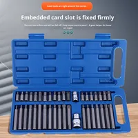 Outil de voiture Portable 40PC ensemble de forets métriques petite boîte bleue CR_V acier au vanadium S2 alliage porte-embout à main