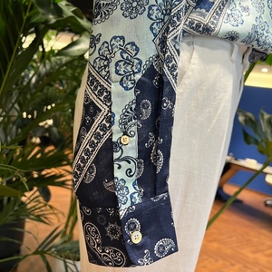 <span class=keywords><strong>Chemise</strong></span> décontractée pour hommes africains, respirante, col boutonné, imprimé, manches longues, en lin, style ethnique, grande taille, logo personnalisé - Product Image 6
