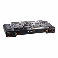 Réchaud à gaz portable STARCAMP pour le camping, réchaud à gaz butane à brûleur unique pour pique-nique, réchaud à gaz GPL à deux brûleurs avec grill