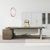 Bureau de direction de luxe en L, réglable électriquement en hauteur, avec armoire latérale, bureau intelligent assis-debout, mobilier de bureau