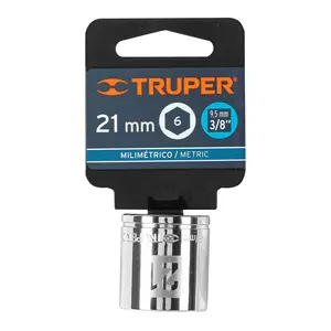 BOX 6 <b>21mm</b> <b>Socket</b>, 6 Points, 3/8" Drive, TRUPER - Product Image 4
