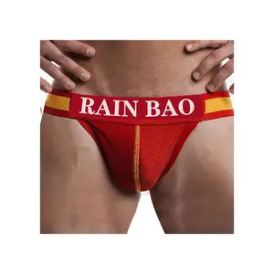 Nieuwe Model Thongs Voor Mannen Custom Tailleband Logo Mannen Thong Ondergoed Mesh Sexy Gay Mens Thongs