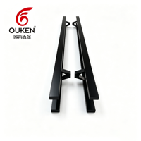 Poignée de porte moderne de luxe en acier inoxydable pour villa, hôtel, entrée en verre, finition brossée, anti-traces de doigts, noire, épaisse, longue, quincaillerie