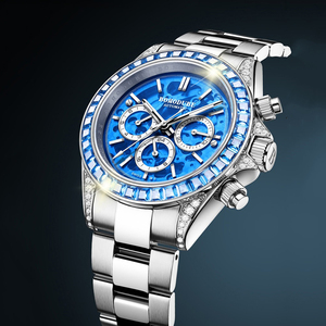 Relojes Hombre Hip Hop Luxury Men Jewelry Watch Rhinestones Bezel Iced Out <strong>Automatic</strong> <strong>Chronograph</strong> Watches - Product Image 2