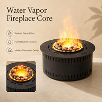 Module de foyer décoratif rond moderne à vapeur d'eau pour les intérieurs résidentiels et hôteliers