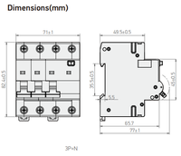 Disjoncteur différentiel électromagnétique (RCBO) 10kA AUB7HLM 3P+N Origine Chine