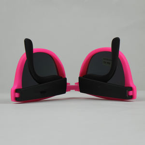 Venta al por mayor compacto UV400 bolsillo plegable gafas de sol de dos tonos rosa Negro Azul espejo logotipo personalizado fiesta sombras verde púrpura amarillo - Product Image 4