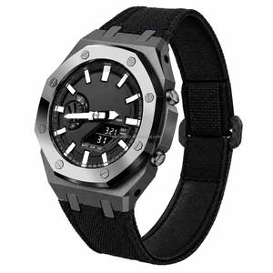 Nouveau Kit de Modification <span class=keywords><strong>G</strong></span>-<span class=keywords><strong>Shock</strong></span> OEM pour Montre, Boîtier en Acier Inoxydable Sablé Métallique, Bracelets en Nylon, Montres Oak GA2100 - Product Image 2
