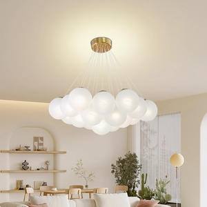 Candelabros modernos de alta gama para Hotel, cuentas de cristal de Murano, estilo de arte del <span class=keywords><strong>hierro</strong></span>, lámpara colgante rústica de cristal, LED dorado - Product Image 4