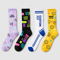 Chaussettes unisexes en coton tricoté avec logo, design sportif, chaussettes de marque, fabricants de chaussettes personnalisées