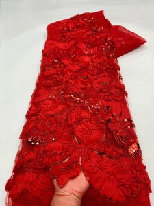 Ni. Ai thiết kế mới tua ren ngọc trai thêu vải sáng bóng <span class=keywords><strong>sequin</strong></span> Net ren đính cườm ren vải - Product Image 4