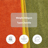 Tissu d'ameublement en chenille tricoté uni, ignifuge et résistant aux taches, pour doublure textile de maison, vente en gros directe usine 100%