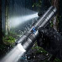 Lampe torche tactique de défense personnelle, LED haute puissance, rechargeable, en alliage d'aluminium, zoomable, lumière d'urgence de sécurité