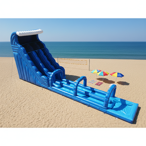 Tobogán Acuático Inflable de Tres Carriles con Toboganes Paralelos de Competición y Dos Piscinas de Chapoteo para Competiciones al Aire Libre y Eventos de Verano - Product Image 1