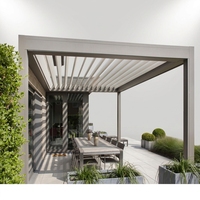 Gazebo extérieur en aluminium automatique moderne Pergola de terrasse rétractable