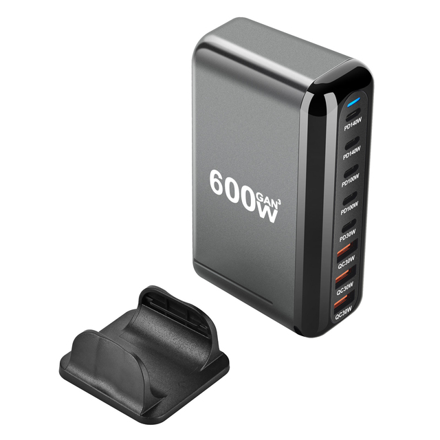 600w Gan Pd Charger 8 Port Fast Usb C Charging Station With 140w Pd3.1 and 30w Usb a Port for Smart Phones,Tablet and More