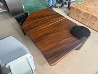 Table basse gigogne en bois massif, table basse en noyer, tables basses en bois massif personnalisées pour salon