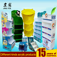 Présentoir de table en carton publicitaire de taille personnalisée à 5 étages étagère de magasin de détail support de sol en papier ondulé pour aliments pour animaux de compagnie