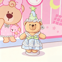 Chasingbeauty Peluche Ours en Peluche Animal Crossing Adorable avec Robe en Dentelle Bleue et Blanche, Peluche Super Douce et Rembourrage en Coton PP