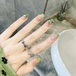 <span class=keywords><strong>Uñas</strong></span> Postizas Francesas Verdes <span class=keywords><strong>de</strong></span> Verano al por Mayor, 24 Uds., <span class=keywords><strong>Uñas</strong></span> Acrílicas Cortas Cuadradas con Limón y Purpurina, <span class=keywords><strong>Uñas</strong></span> Postizas <span class=keywords><strong>de</strong></span> Moda - Product Image 1
