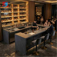 Comptoir de bar à vin moderne super luxueux sur mesure, vitrine pour restaurant musical, boutique